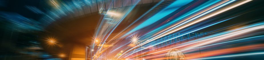 The light trails on the modern building background